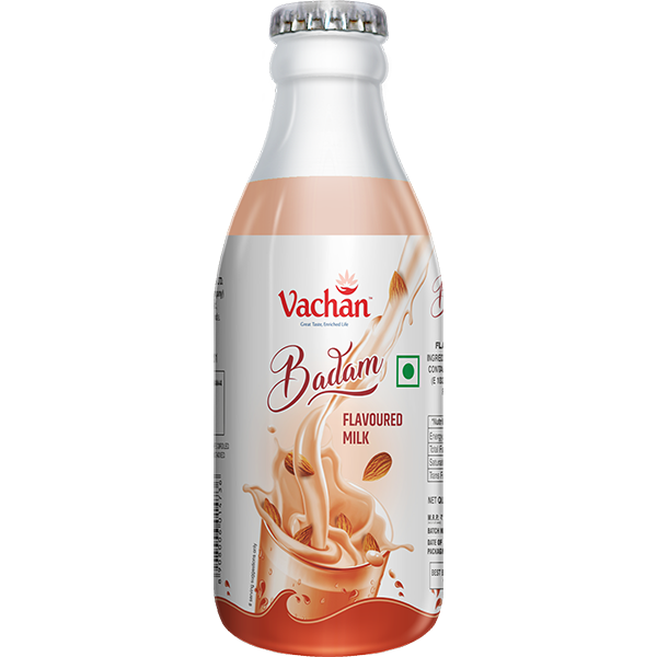 Vachan Flavoured Milk Badam – 145ml (Set of 6 Bottles)