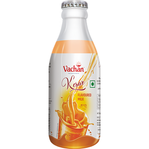 Vachan Flavoured Milk Kesar – 145ml (Set of 6 Bottles)